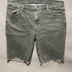 Levi 511 Men's Dark Gray Denim Cut Off Shorts